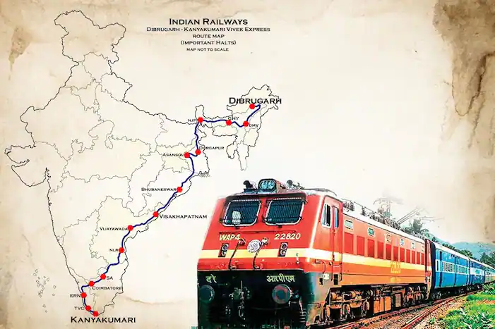 India's Longest Train Route