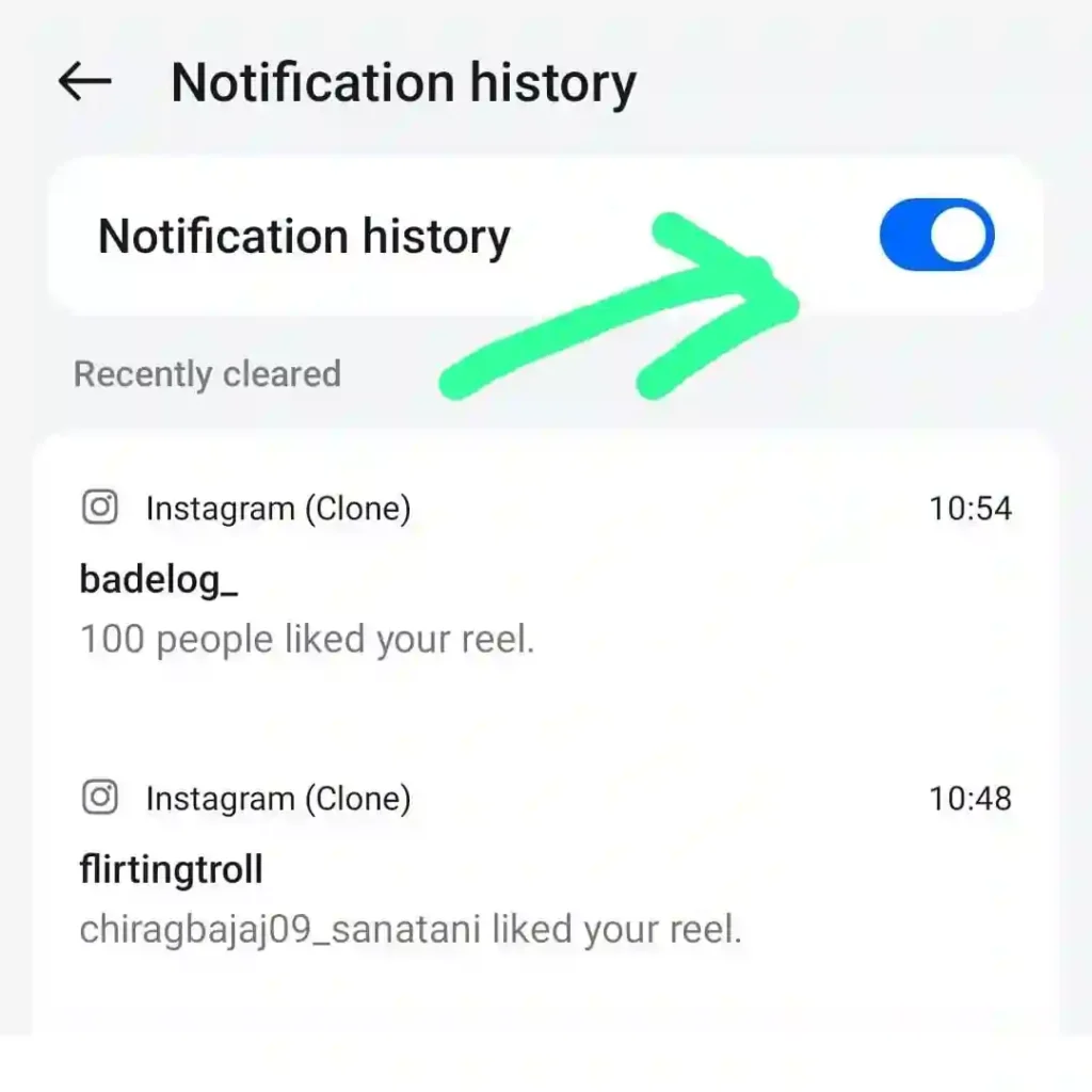 Notification History Feature