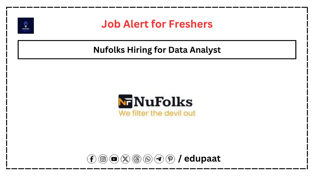 Nufolks Hiring for Data Analyst